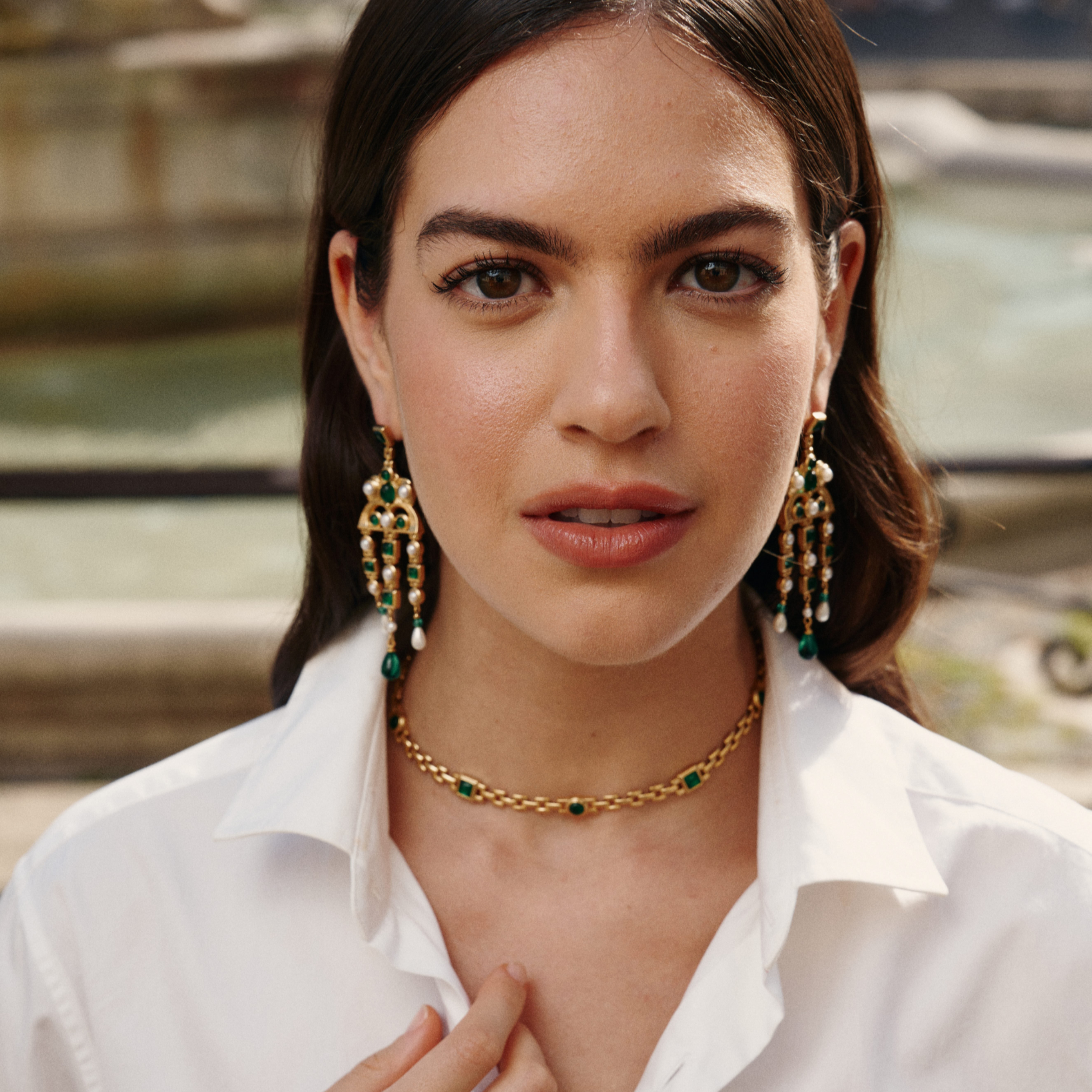 Byzantine Empire Green Earrings