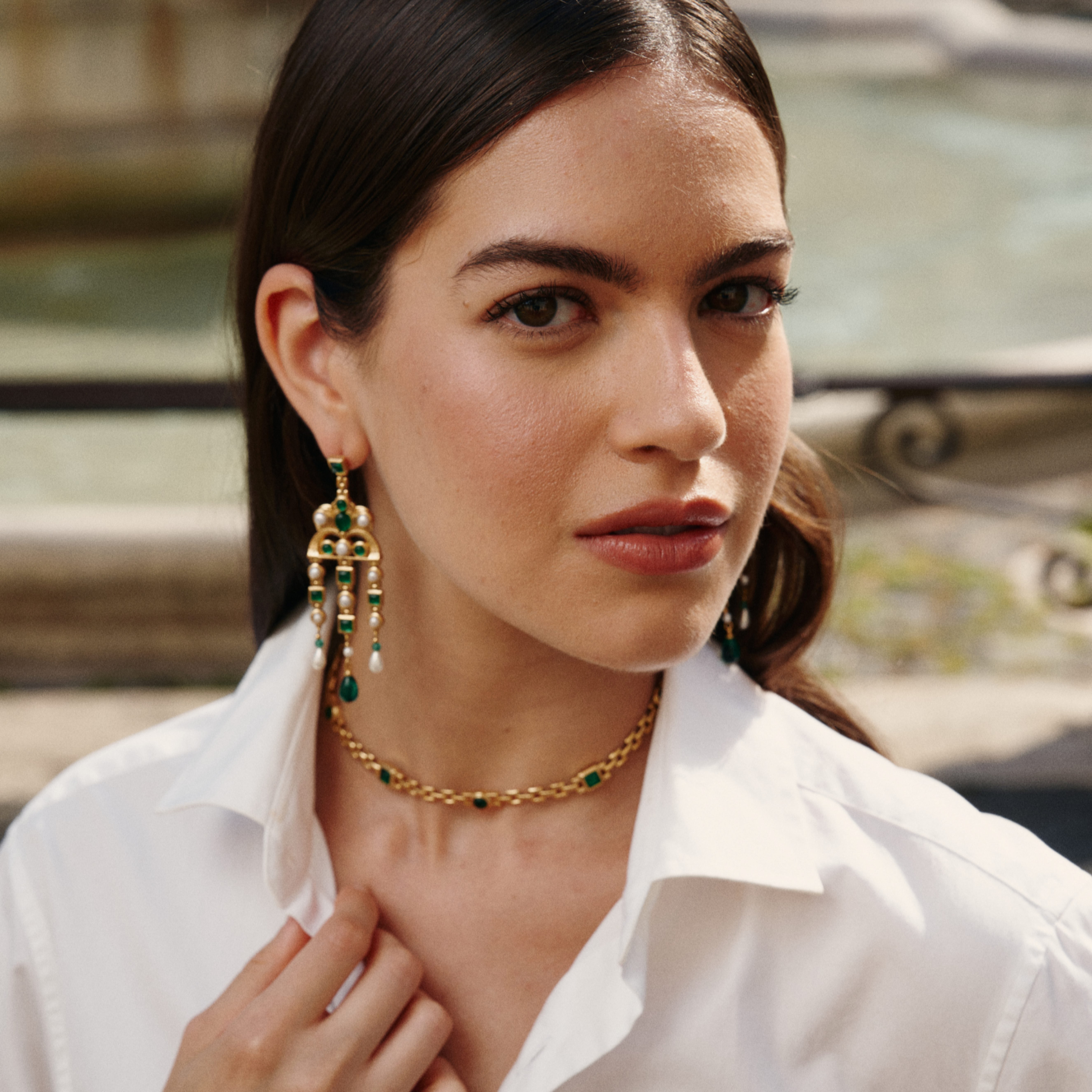 Byzantine Empire Green Earrings