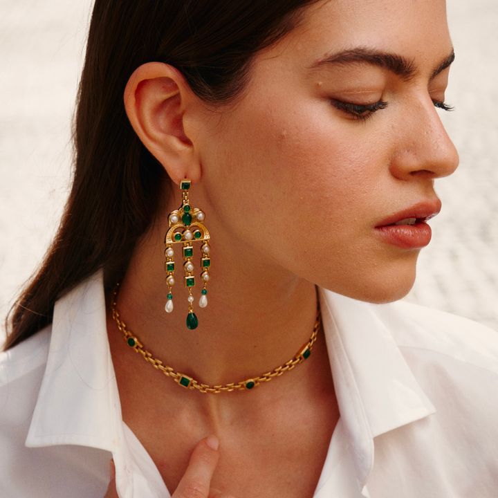 Byzantine Empire Green Earrings