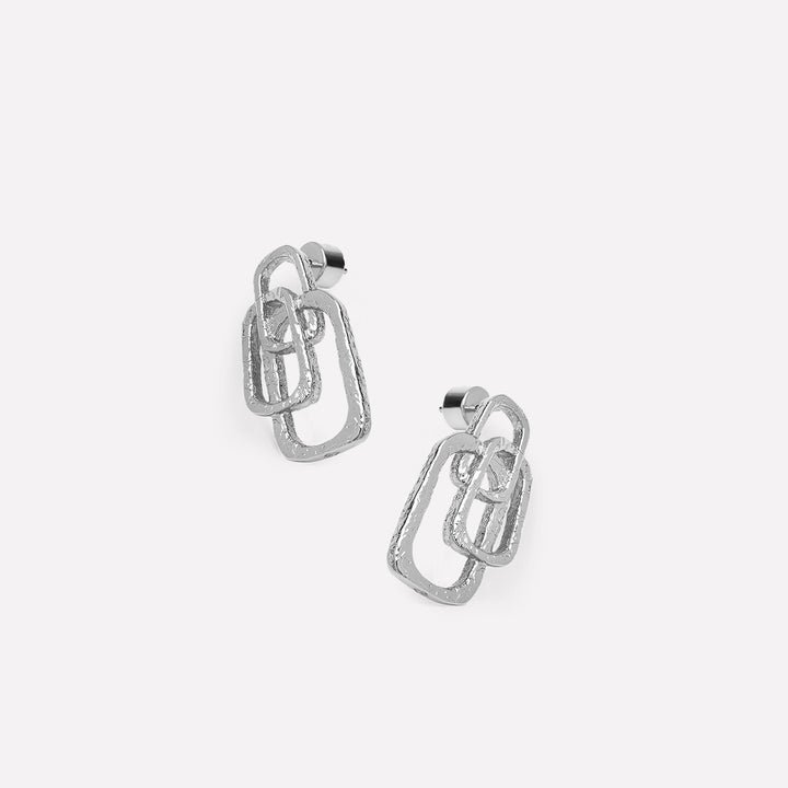 Roman Arc Silver Earrings