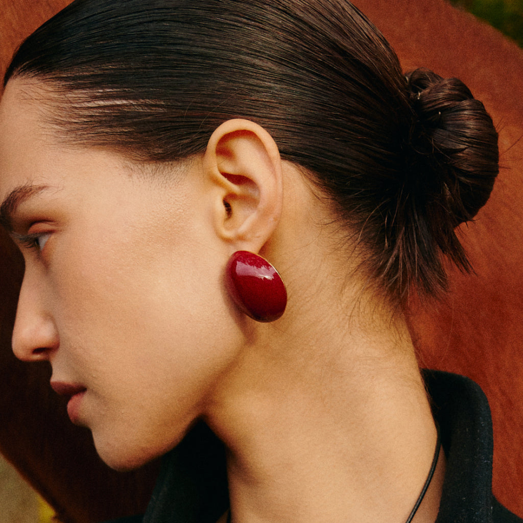 Crimson Orbit Earrings