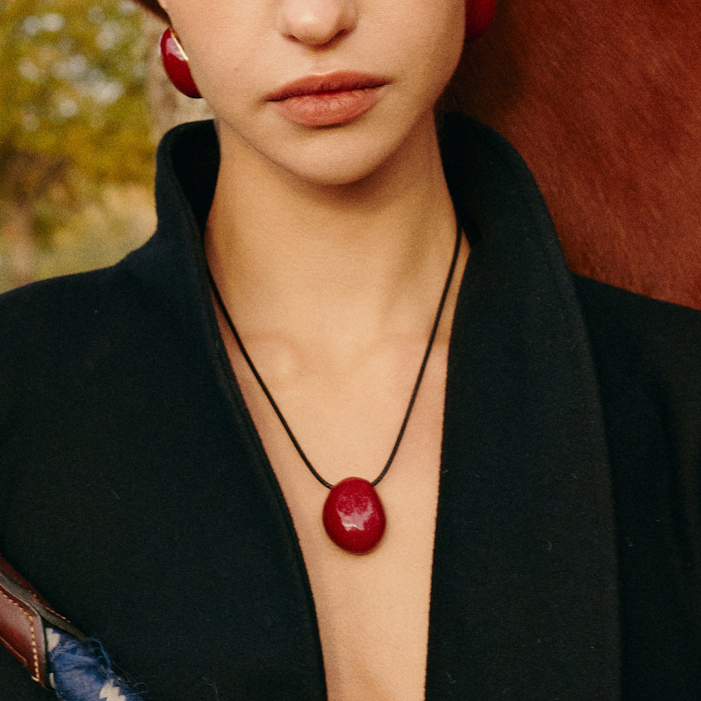 Crimson Orbit Necklace