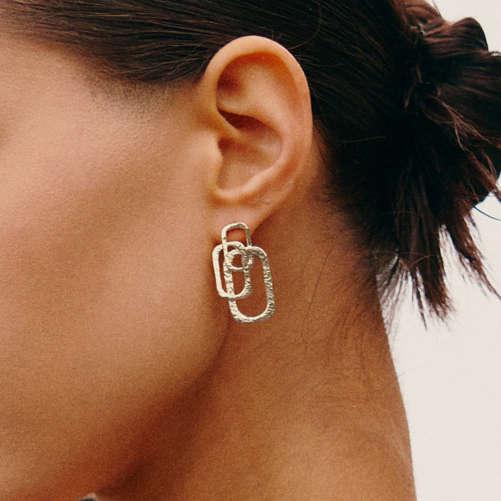 Roman Arc Silver Earrings