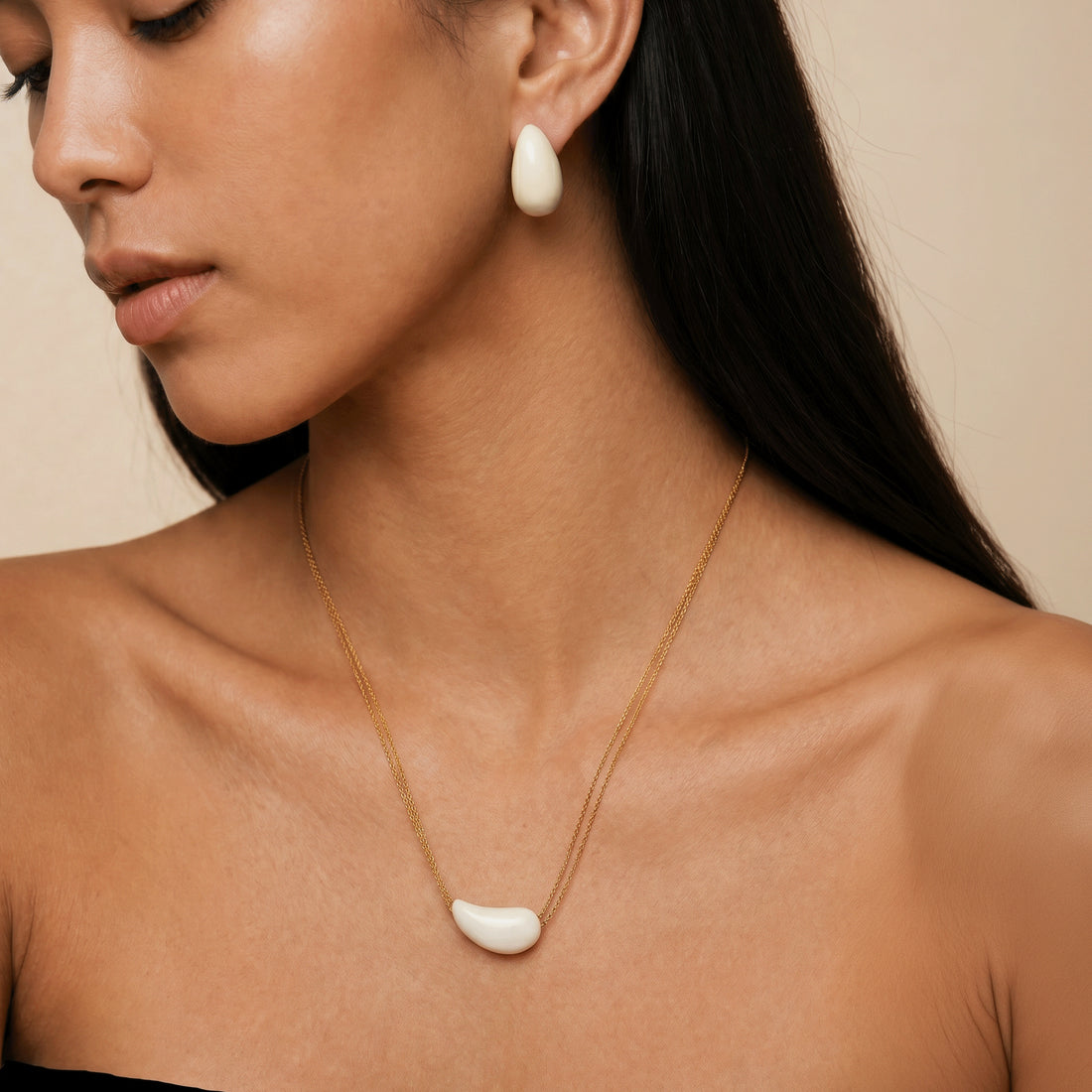 White Drop Earrings