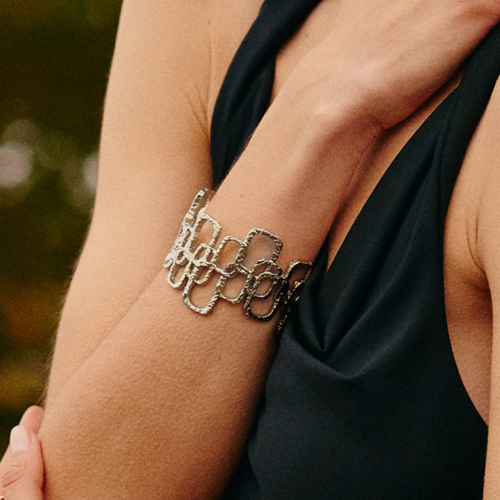 Roman Arc Silver Bracelet