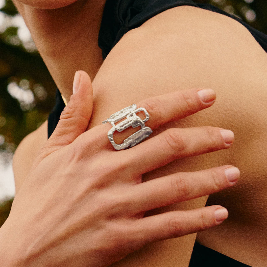 Roman Arc Silver Ring