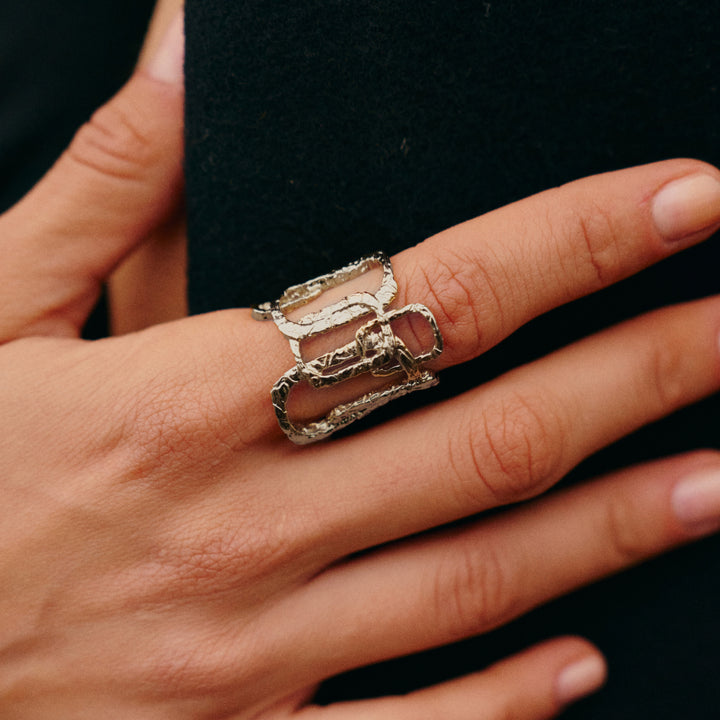Roman Arc Silver Ring