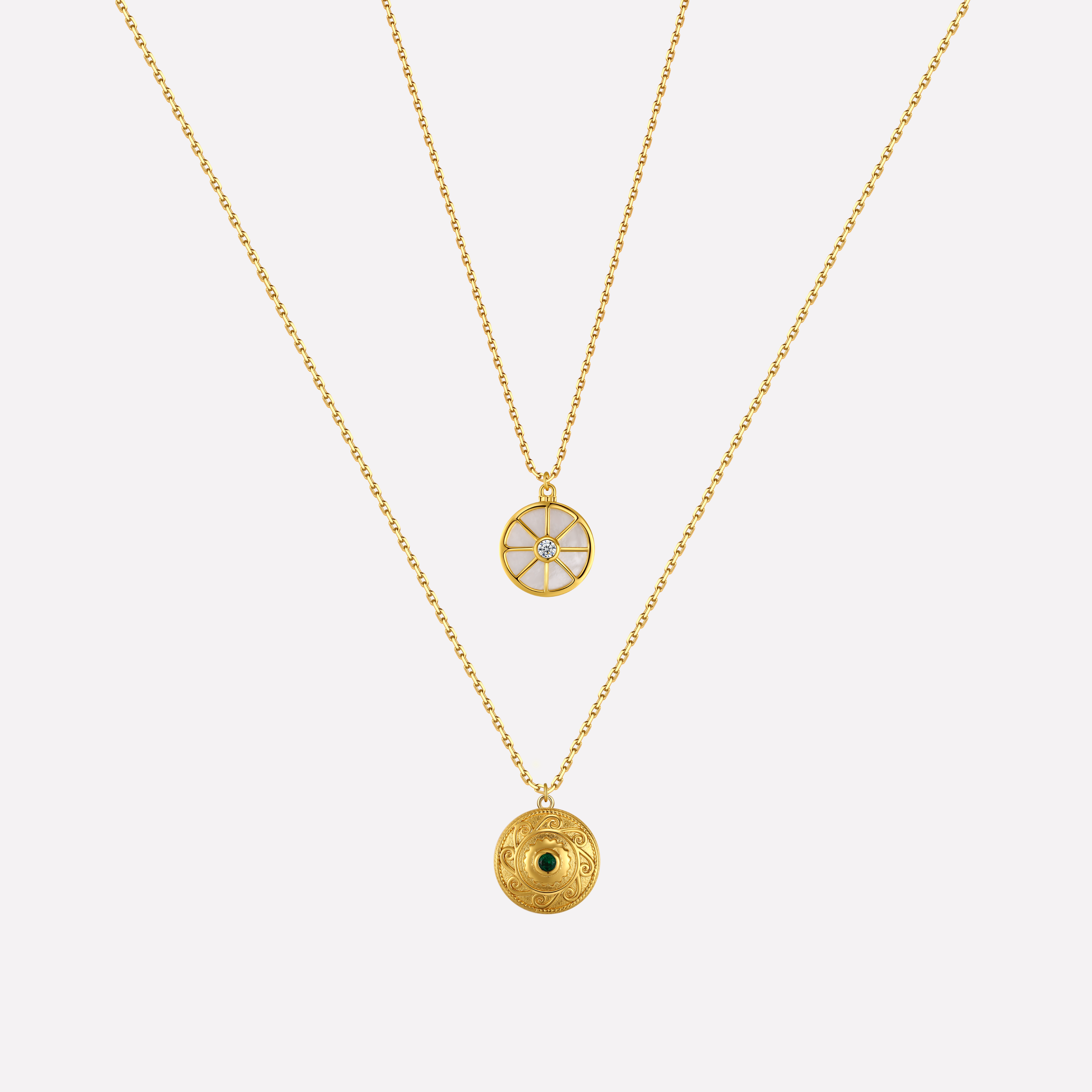 Compass Layered Necklace Set
