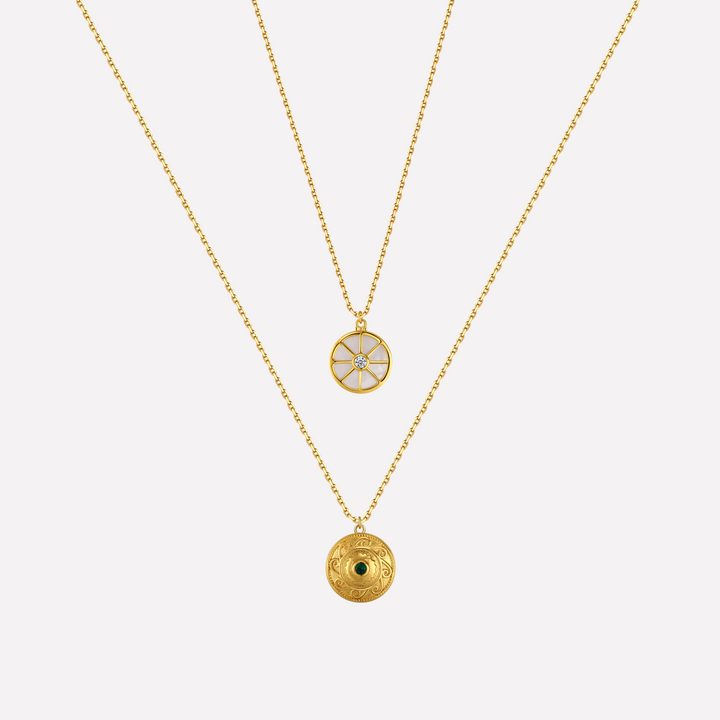 Compass Layered Necklace Set