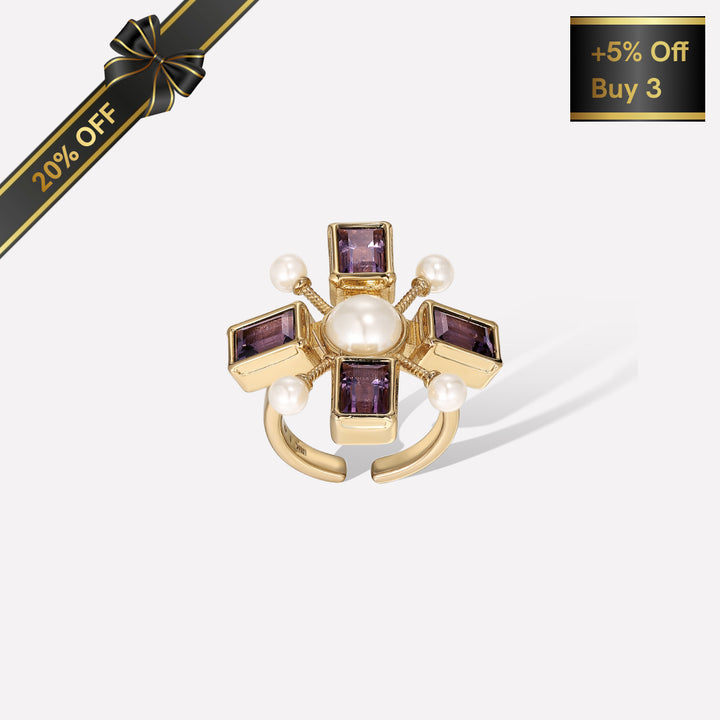 Byzantine Cross Ring - Adjustable