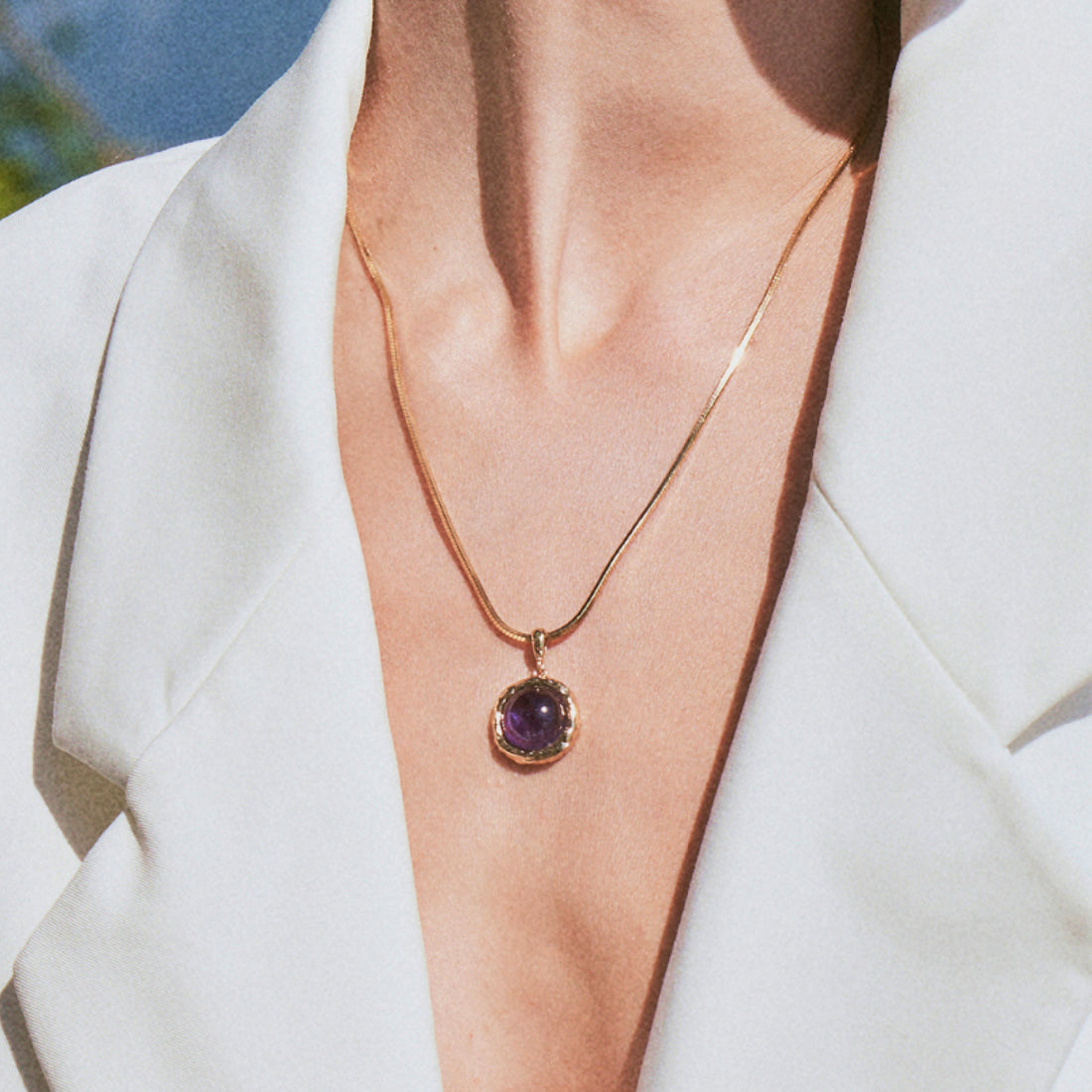 Äolische Flüstern Amethyst-Halskette