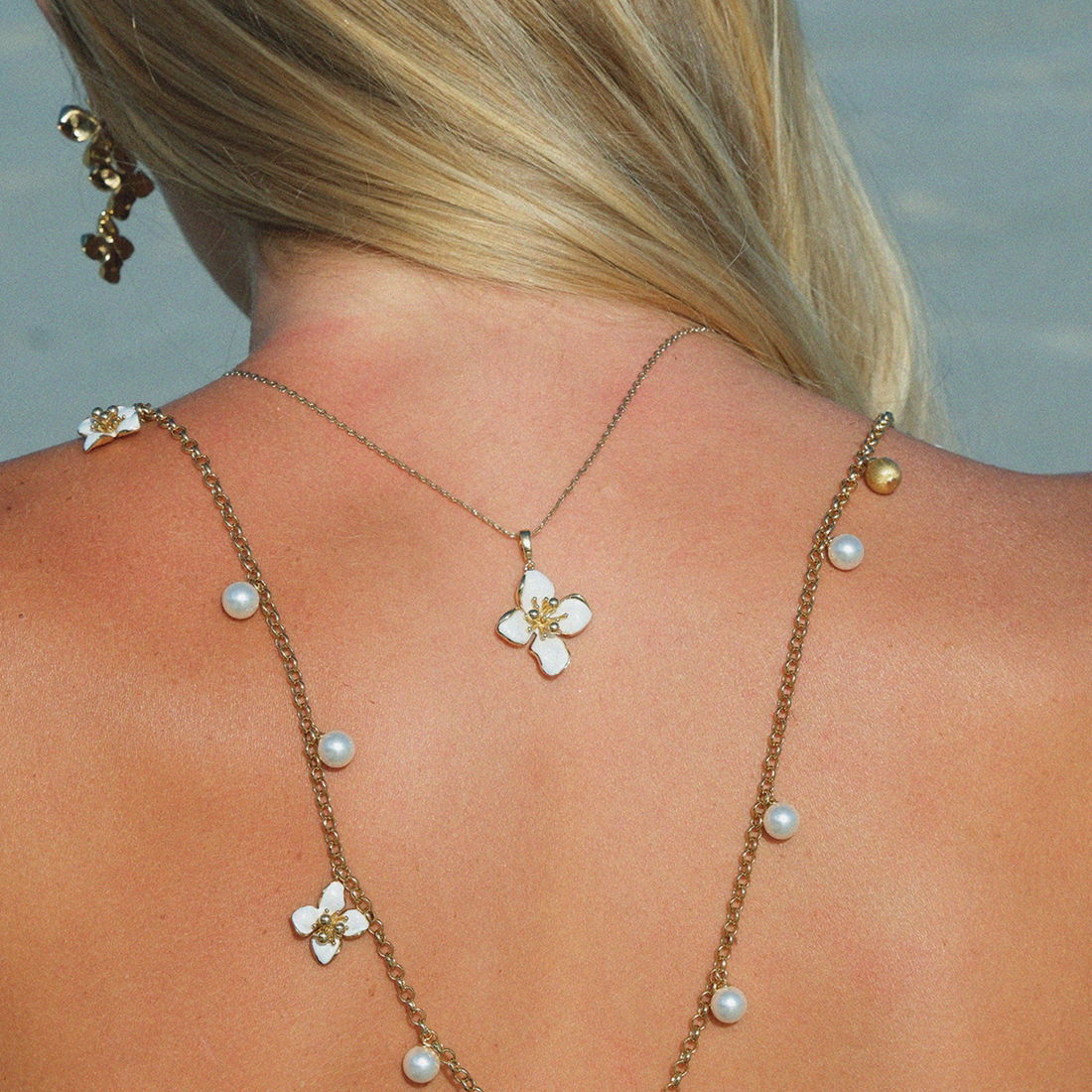 Iris Blossom Pendant Neckalce