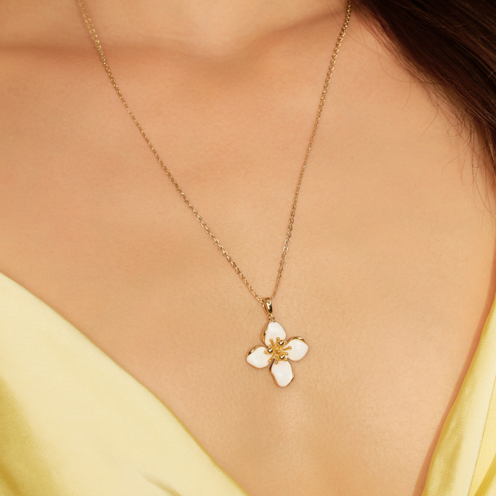 Iris Blossom Pendant Neckalce