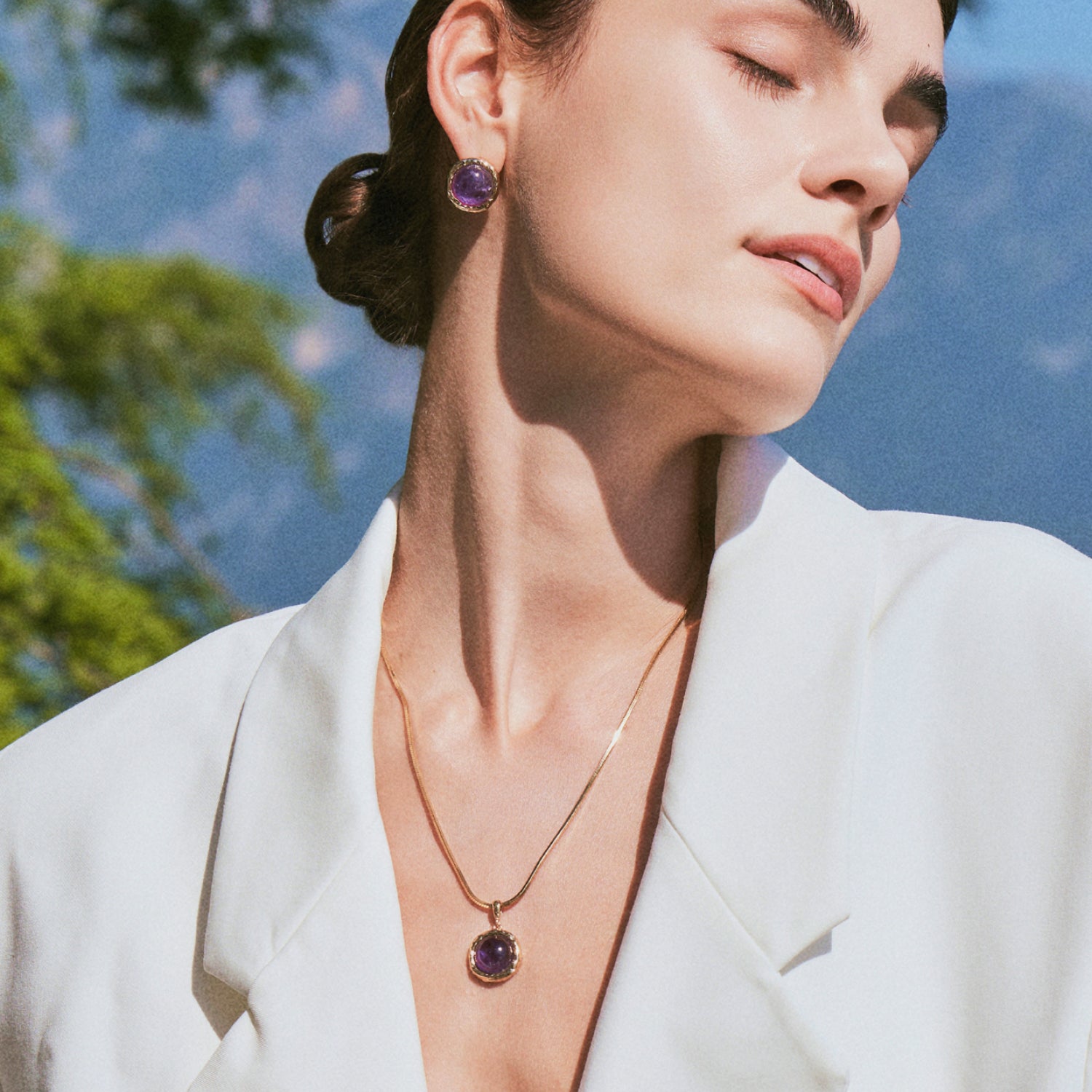 Äolische Flüstern Amethyst Ohrringe