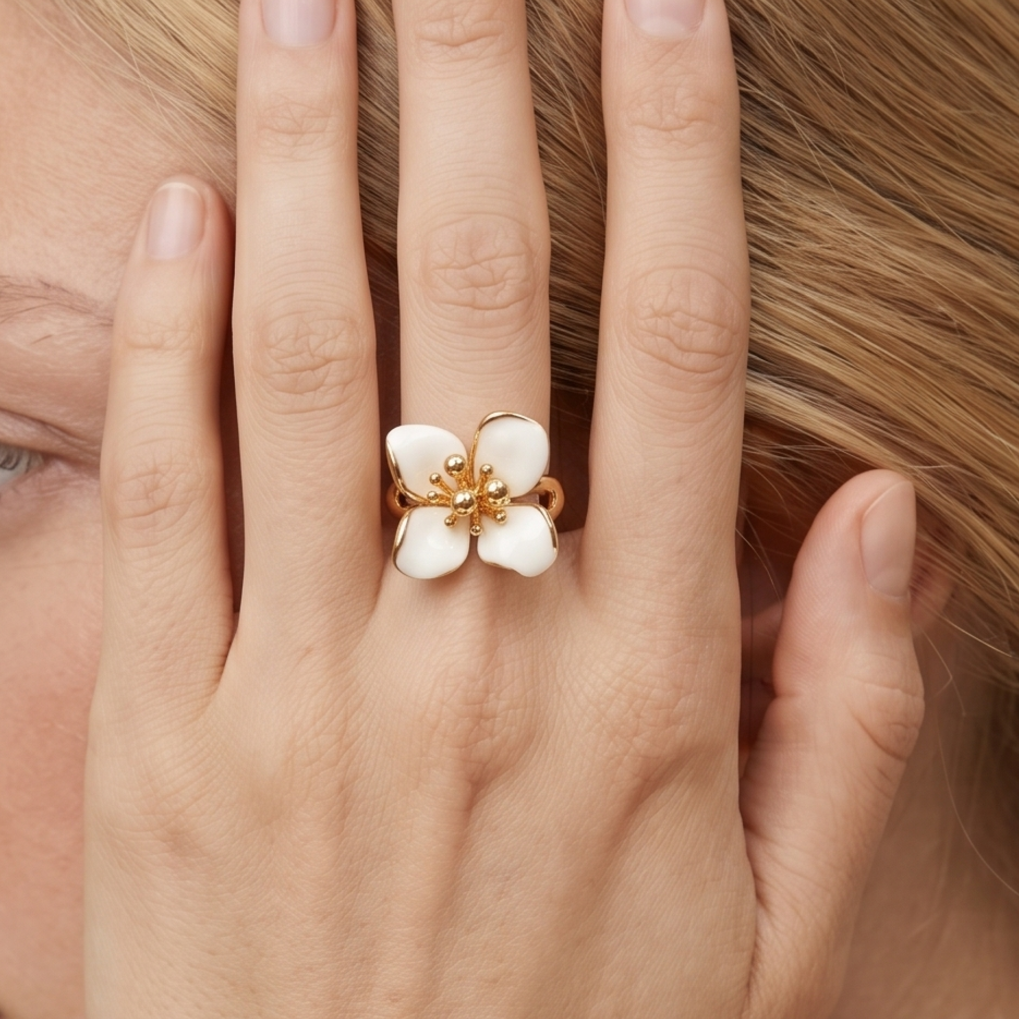 Iris Blossom Ring - Adjustable