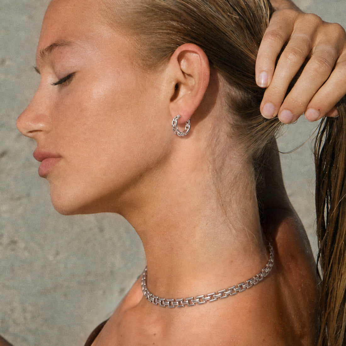 Rome Chain Earring - Silver