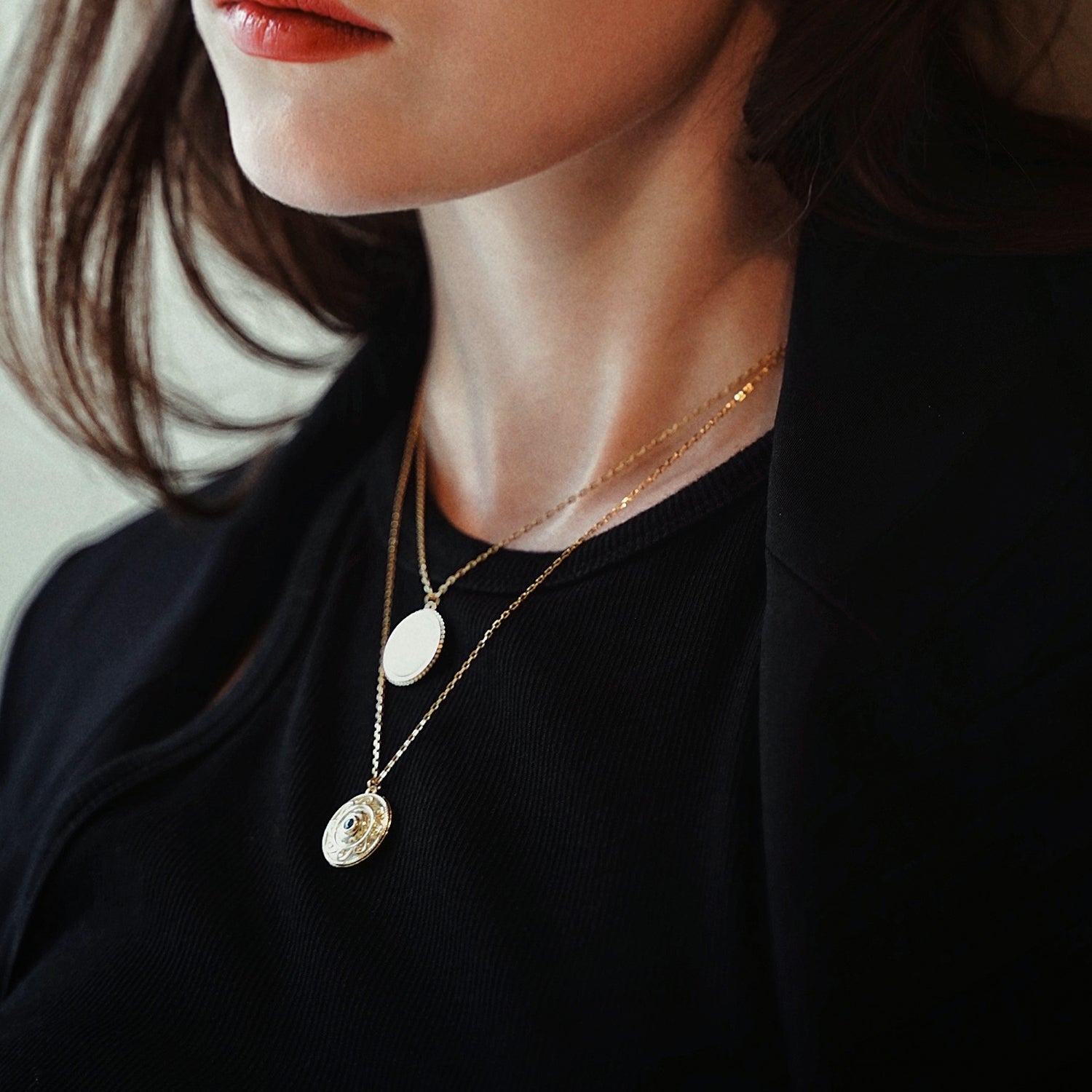 Compass Layered Necklace Set