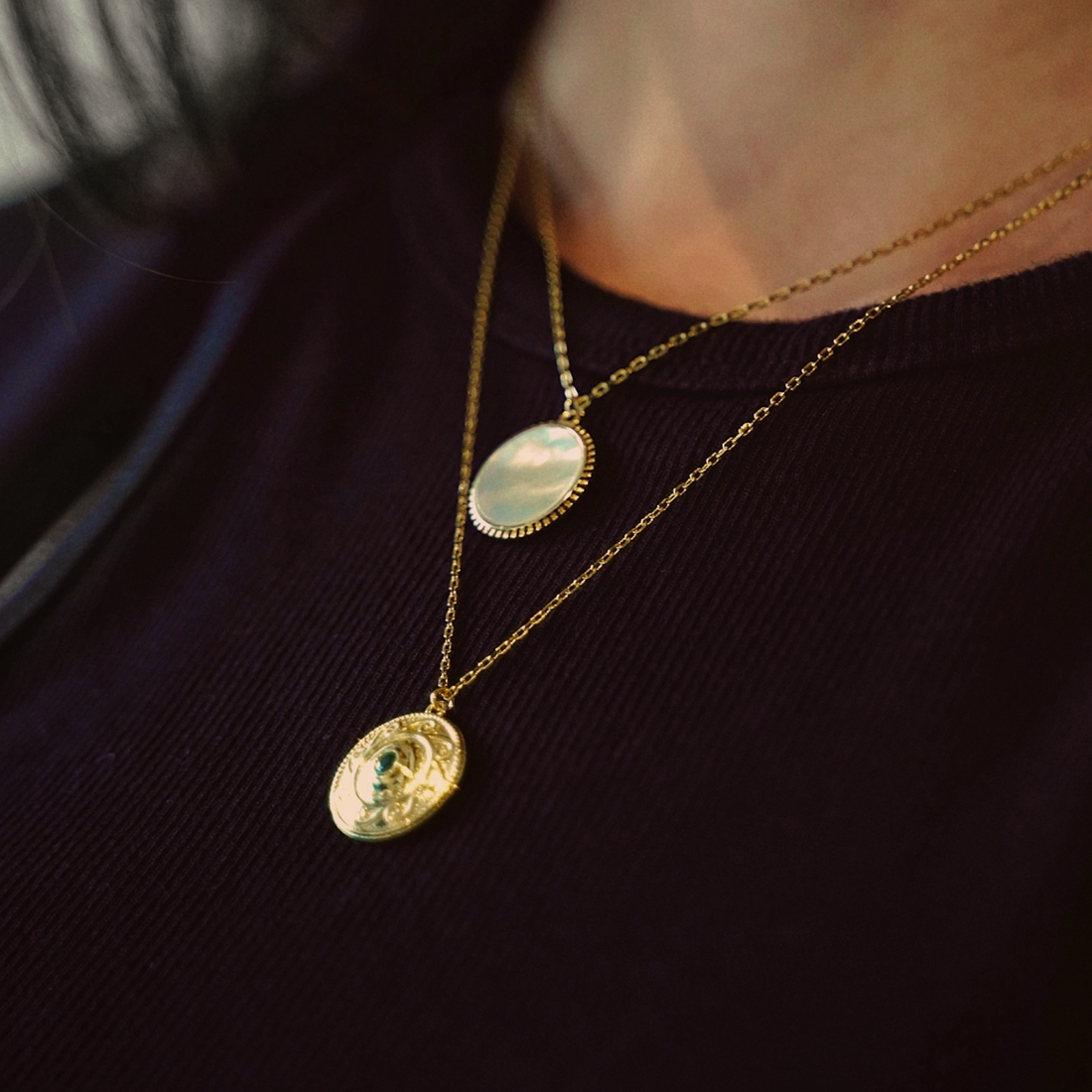 Compass Layered Necklace Set
