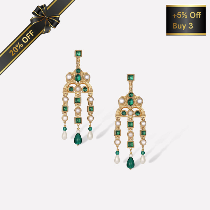 Byzantine Empire Green Earrings
