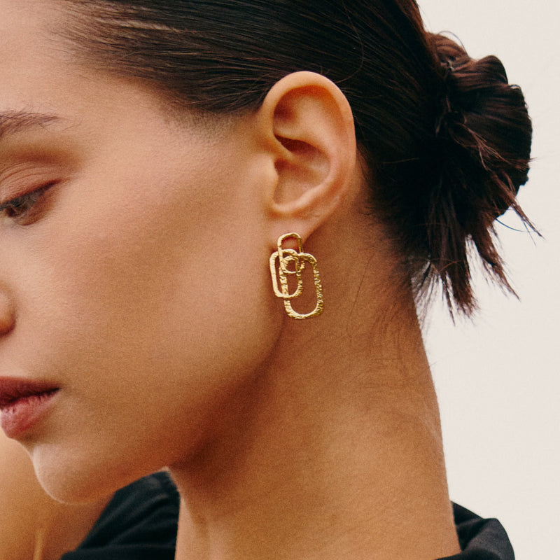 Roman Arc Golden Earrings