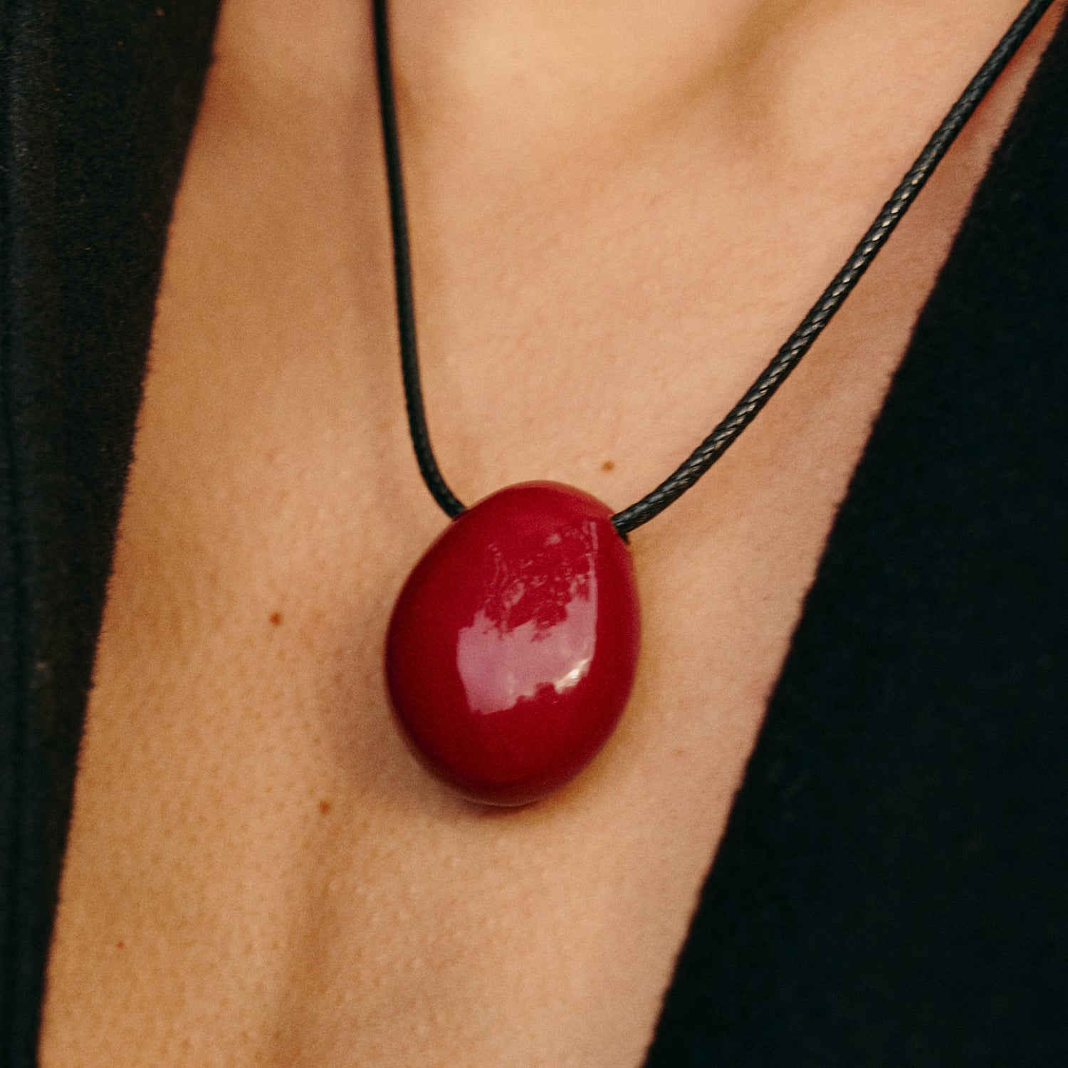 Crimson Orbit Necklace