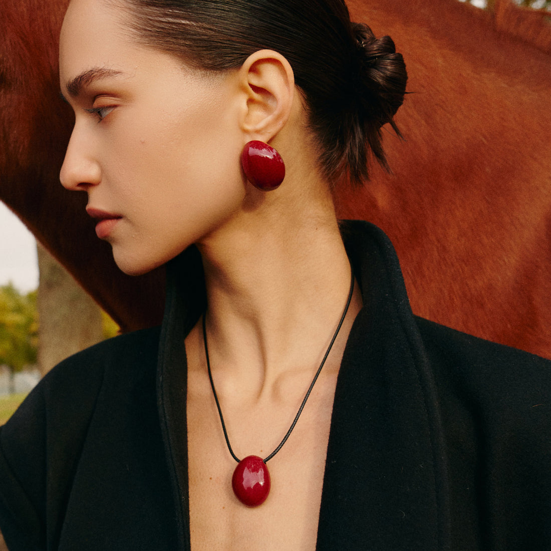 Crimson Orbit Earrings