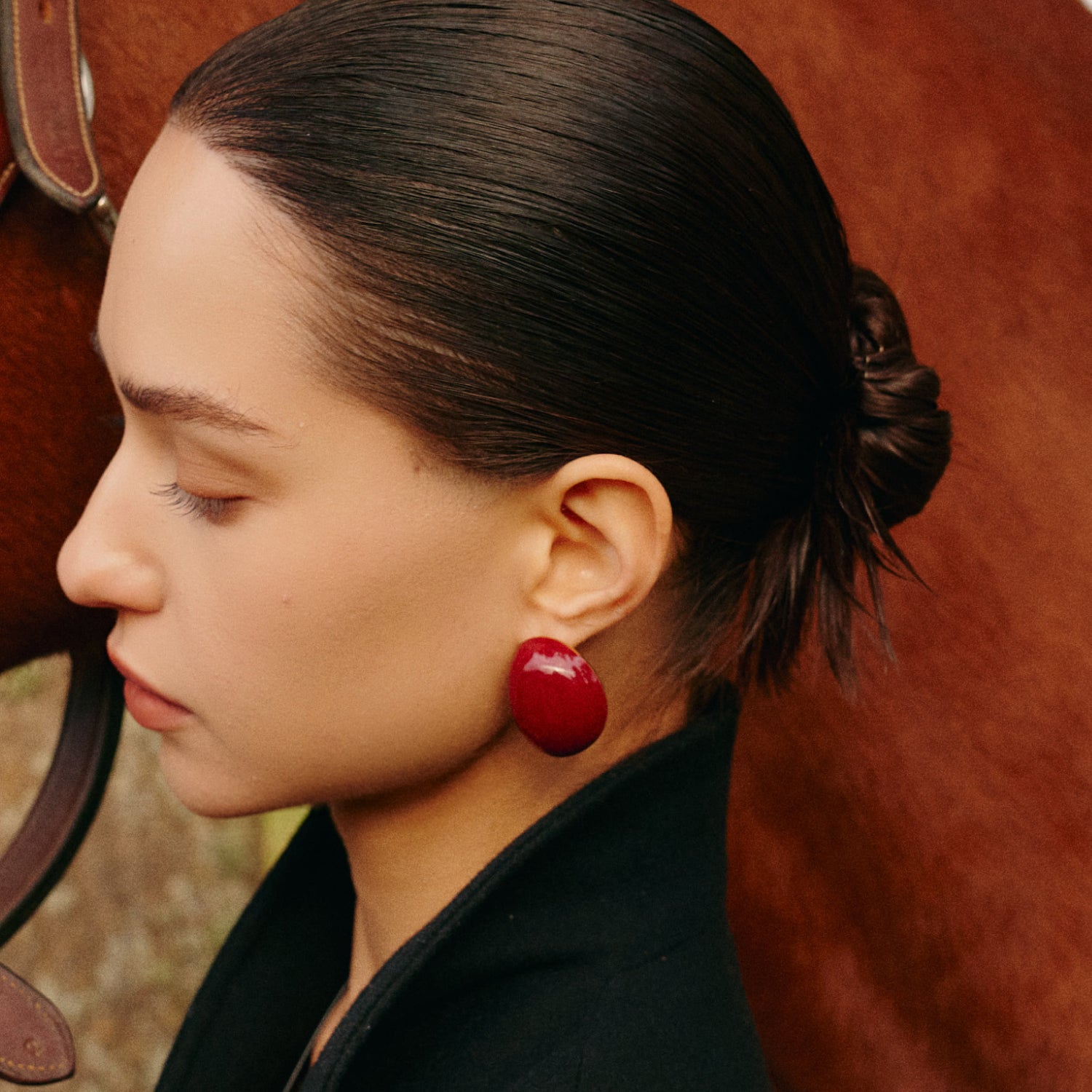 Crimson Orbit Earrings