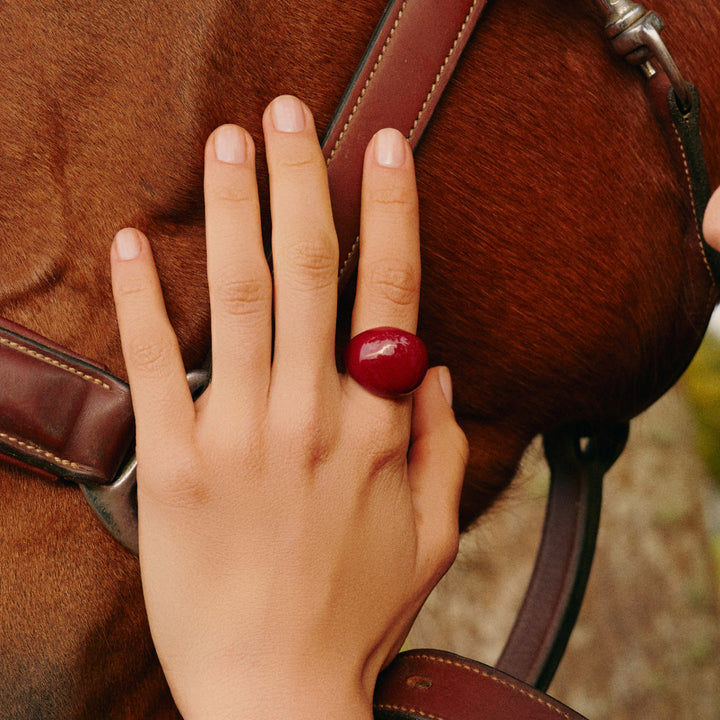 Crimson Orbit Ring