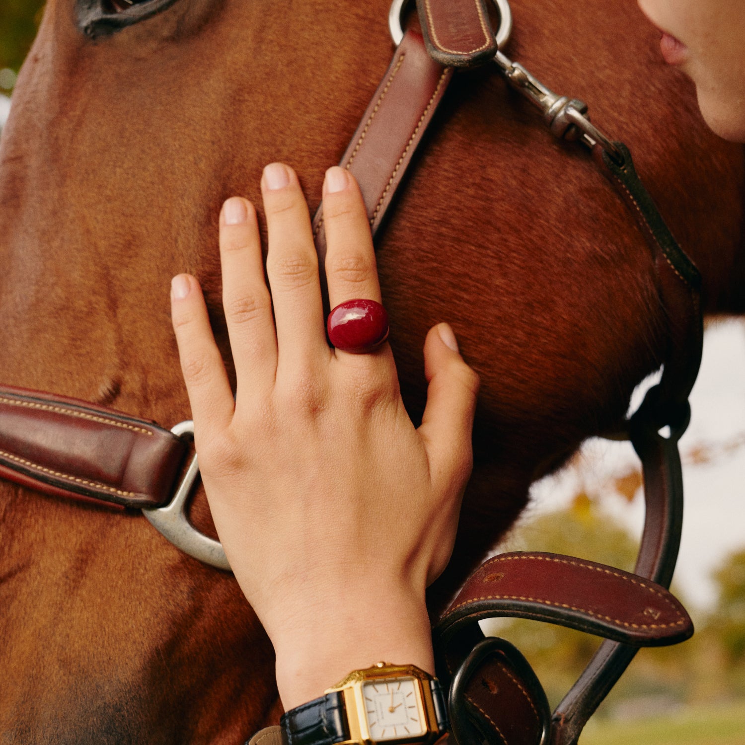 Crimson Orbit Ring