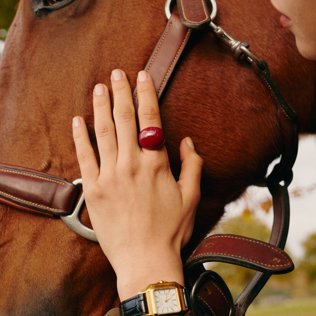 Crimson Orbit Ring