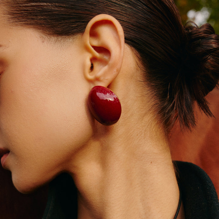 Crimson Orbit Earrings