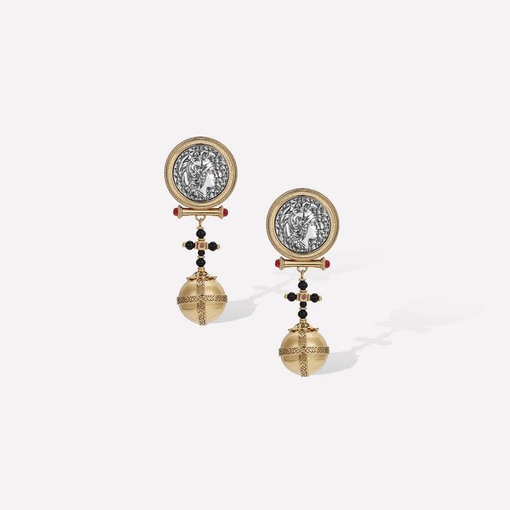 Globus Cruciger Coin Earrings