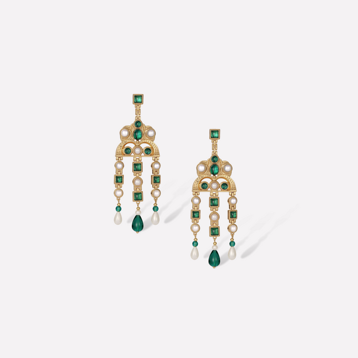 Byzantine Empire Green Earrings