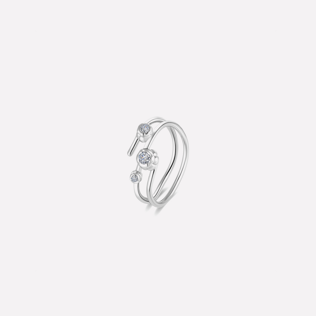 White Gold Plated Lily of the Valley Ring