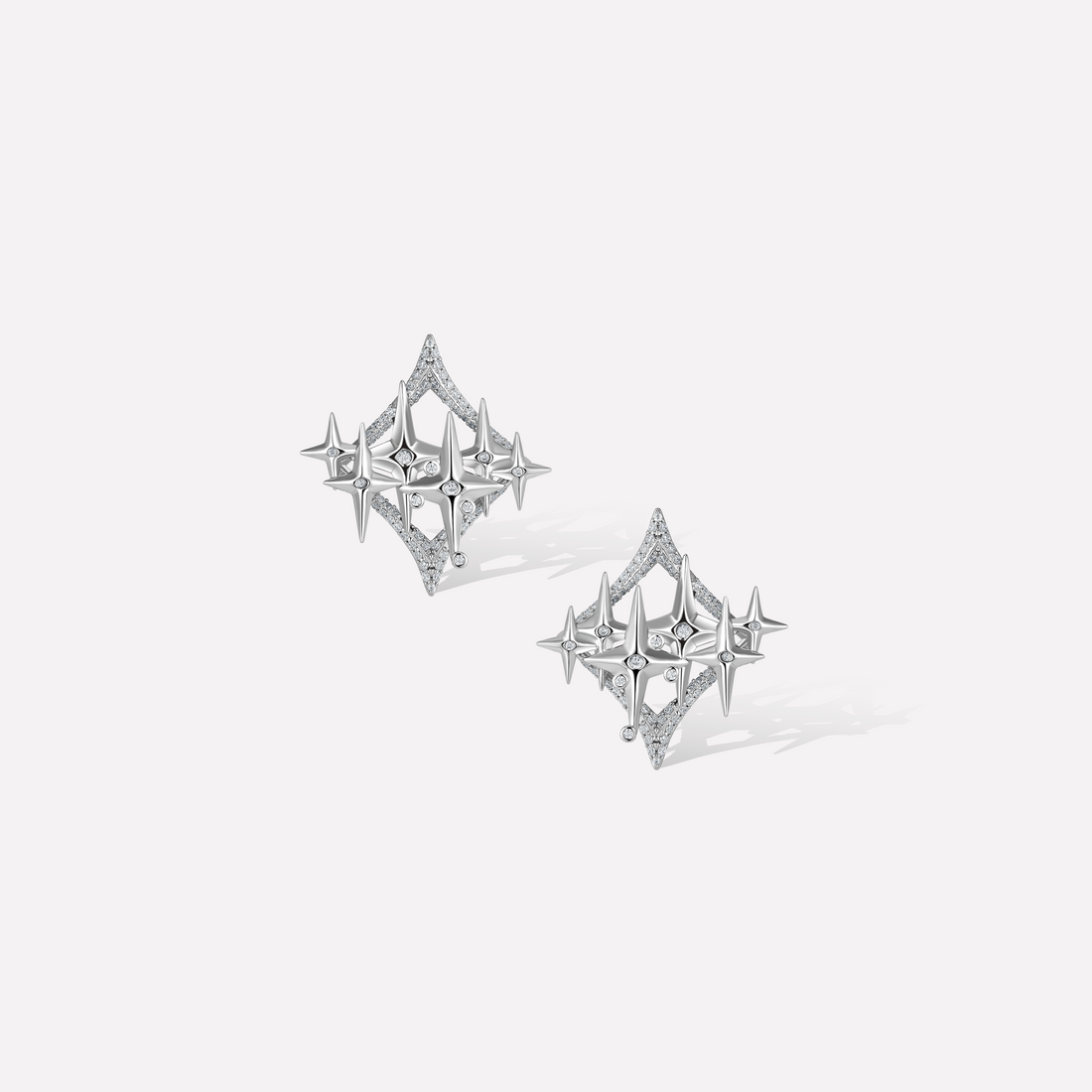 White Starry Earrings