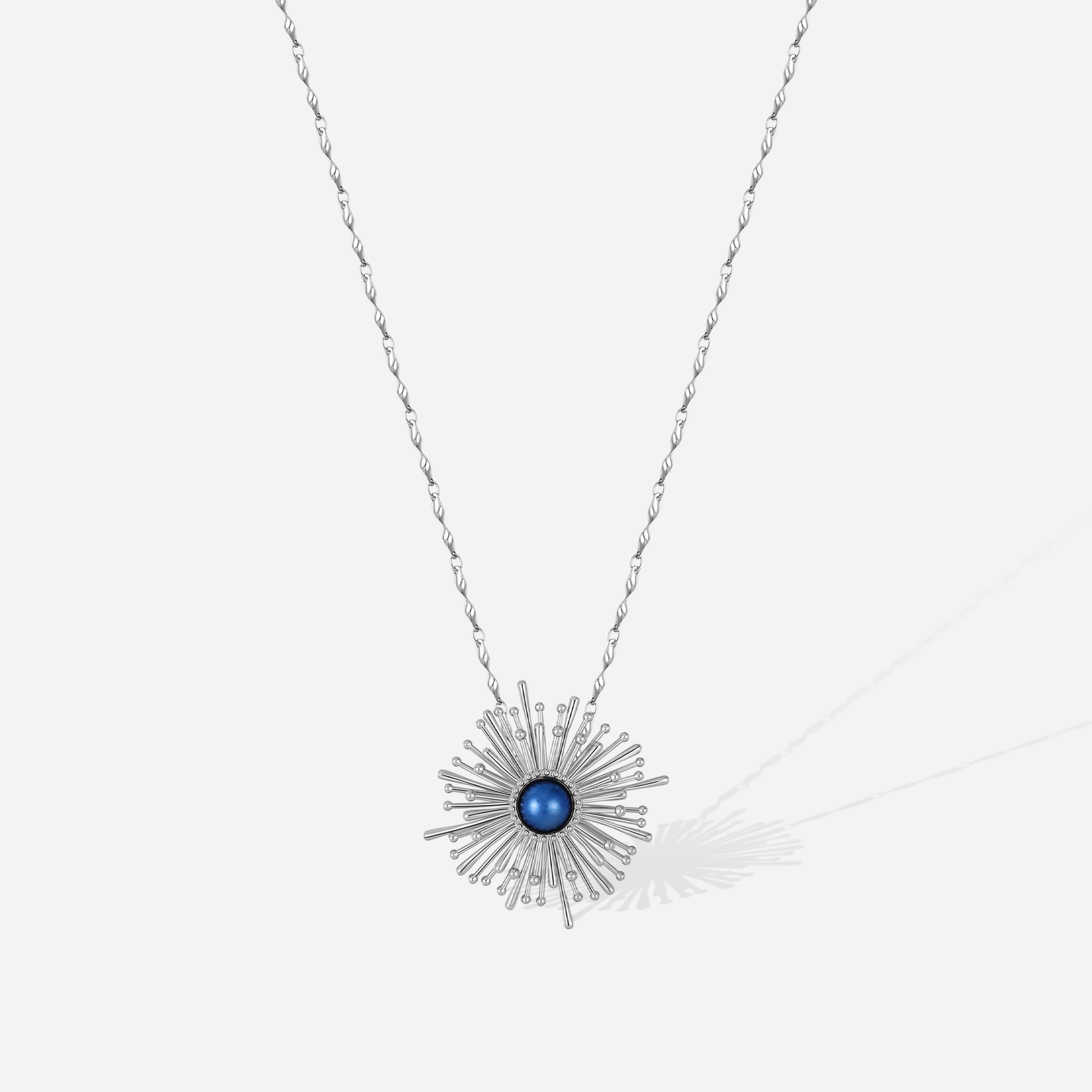 Blue Dandelion Necklace