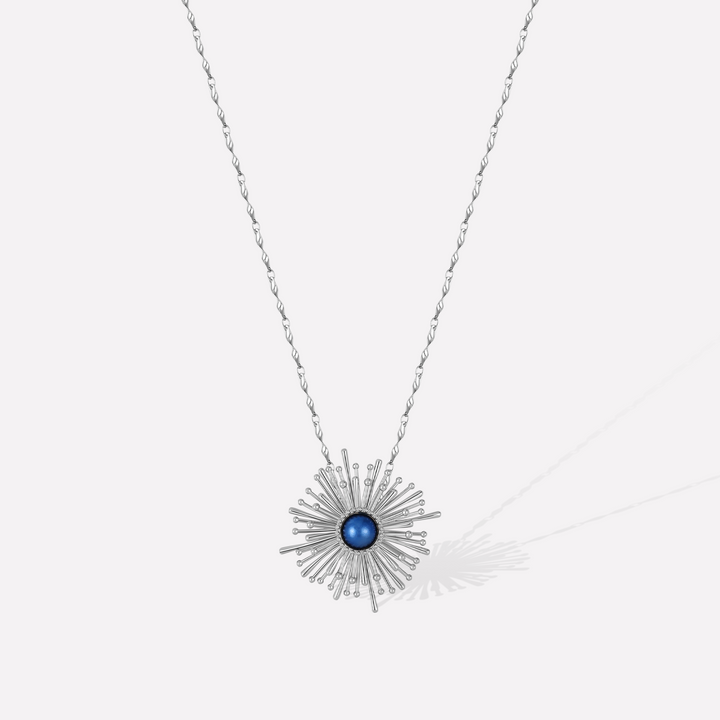 Blue Dandelion Necklace