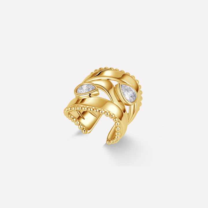 Gold Plated Droplets Ring