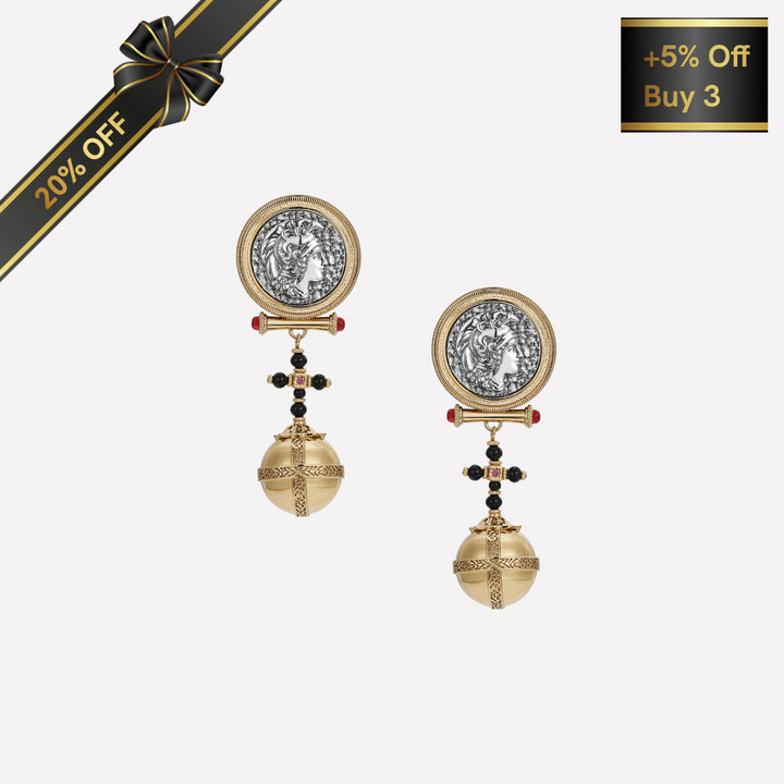 Globus Cruciger Coin Earrings