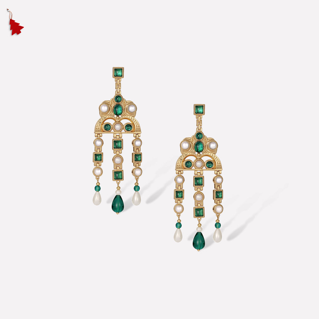 Byzantine Empire Green Earrings
