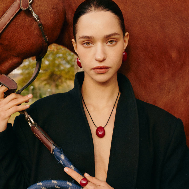 Crimson Orbit Necklace