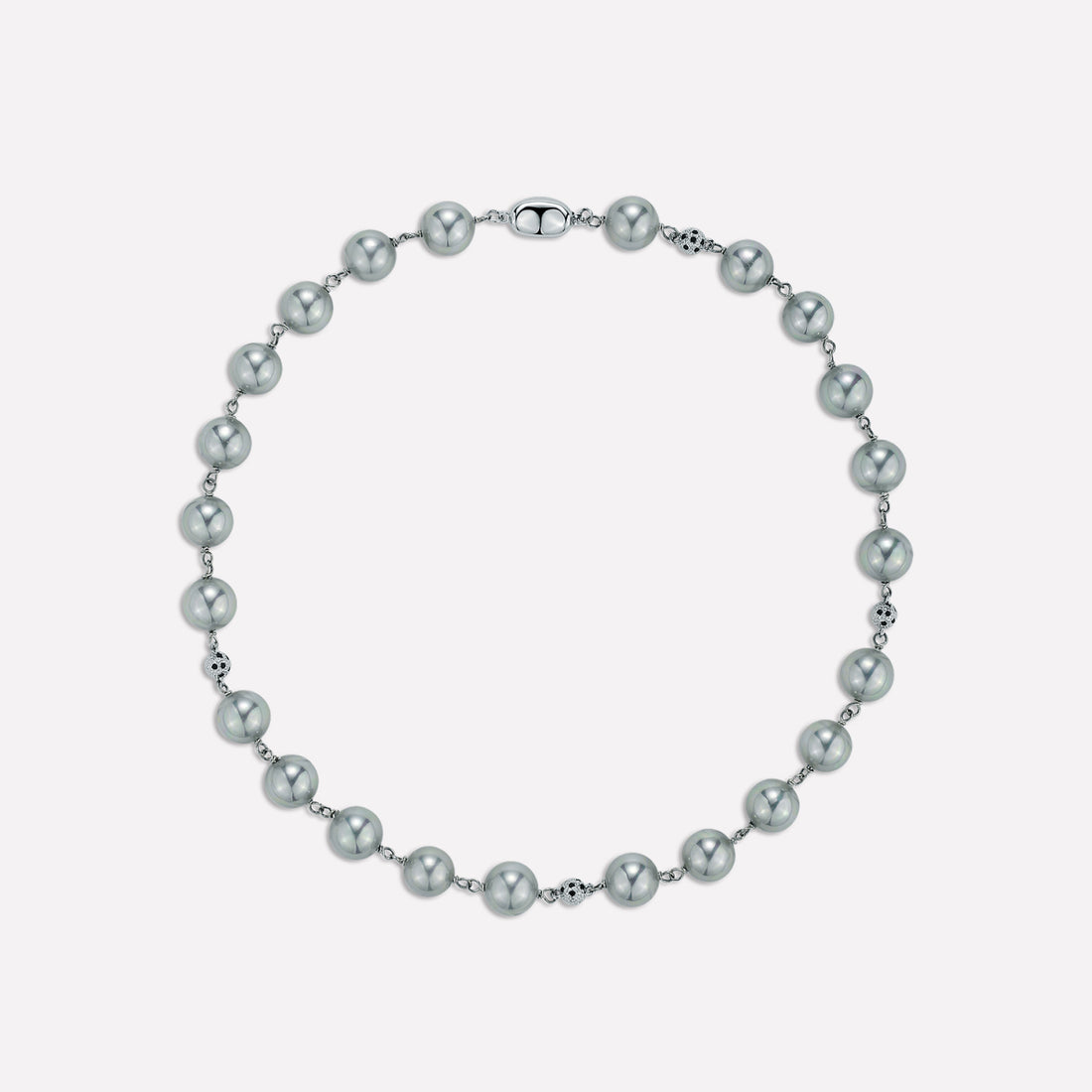 Leopard Shell Pearl Necklace - Light Gray