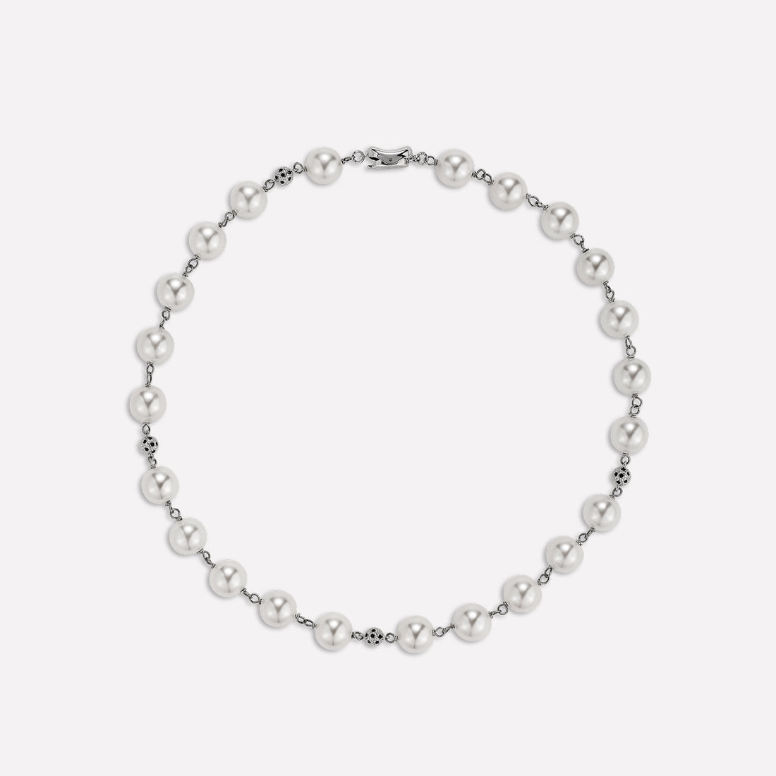 Leopard Shell Pearl Necklace - Light Gray