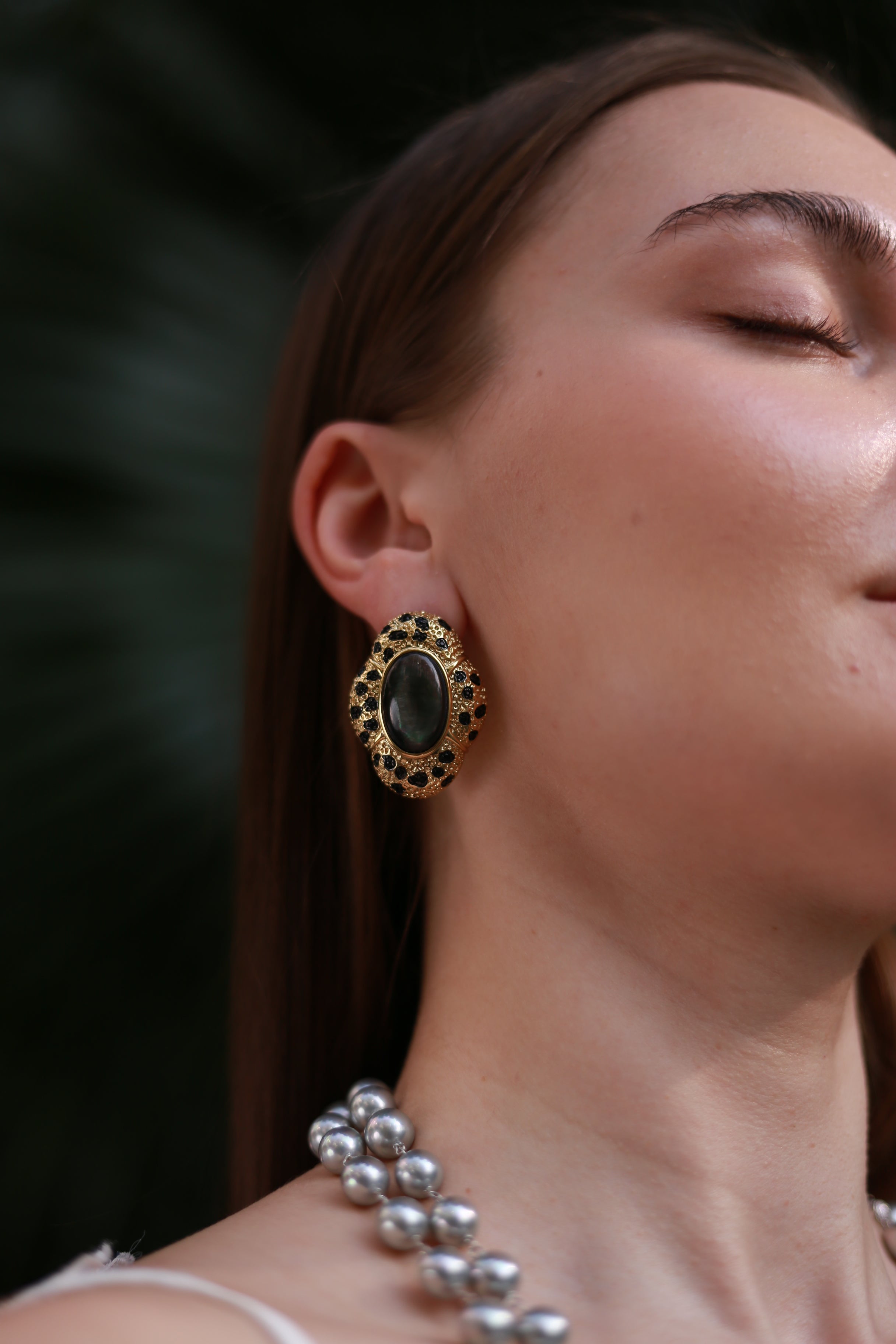 Black Leopard Earrings