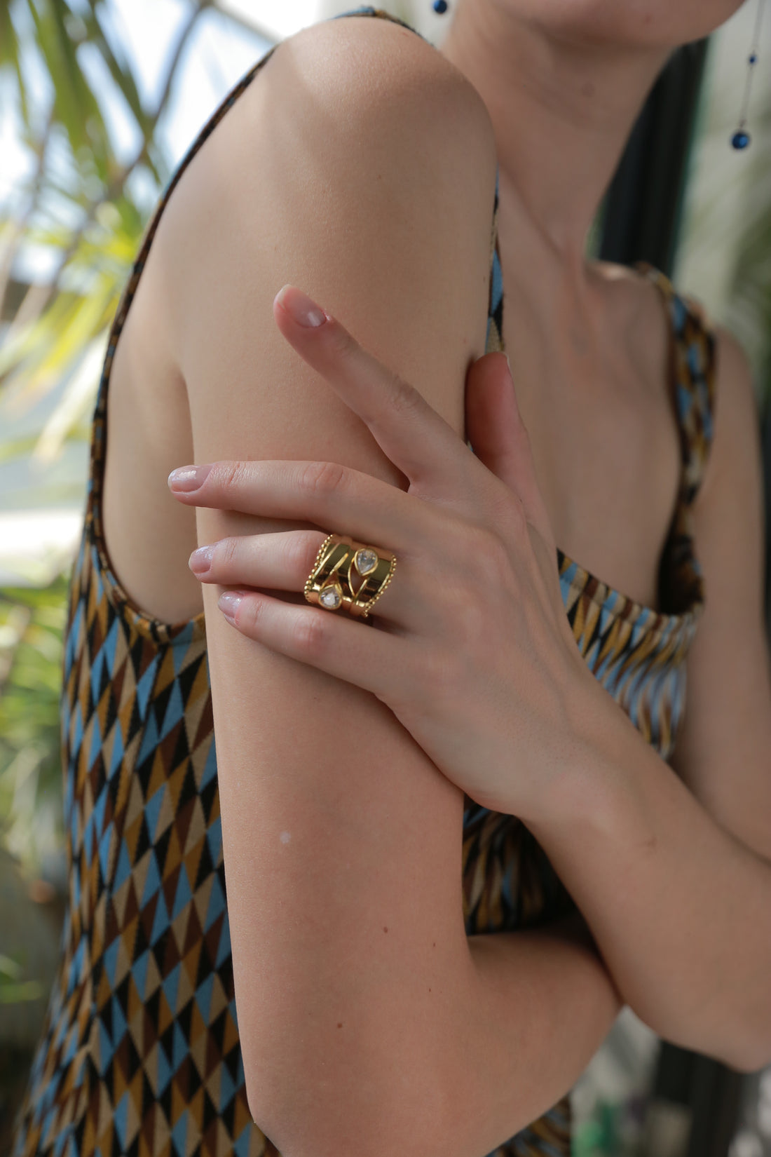 Gold Plated Droplets Ring