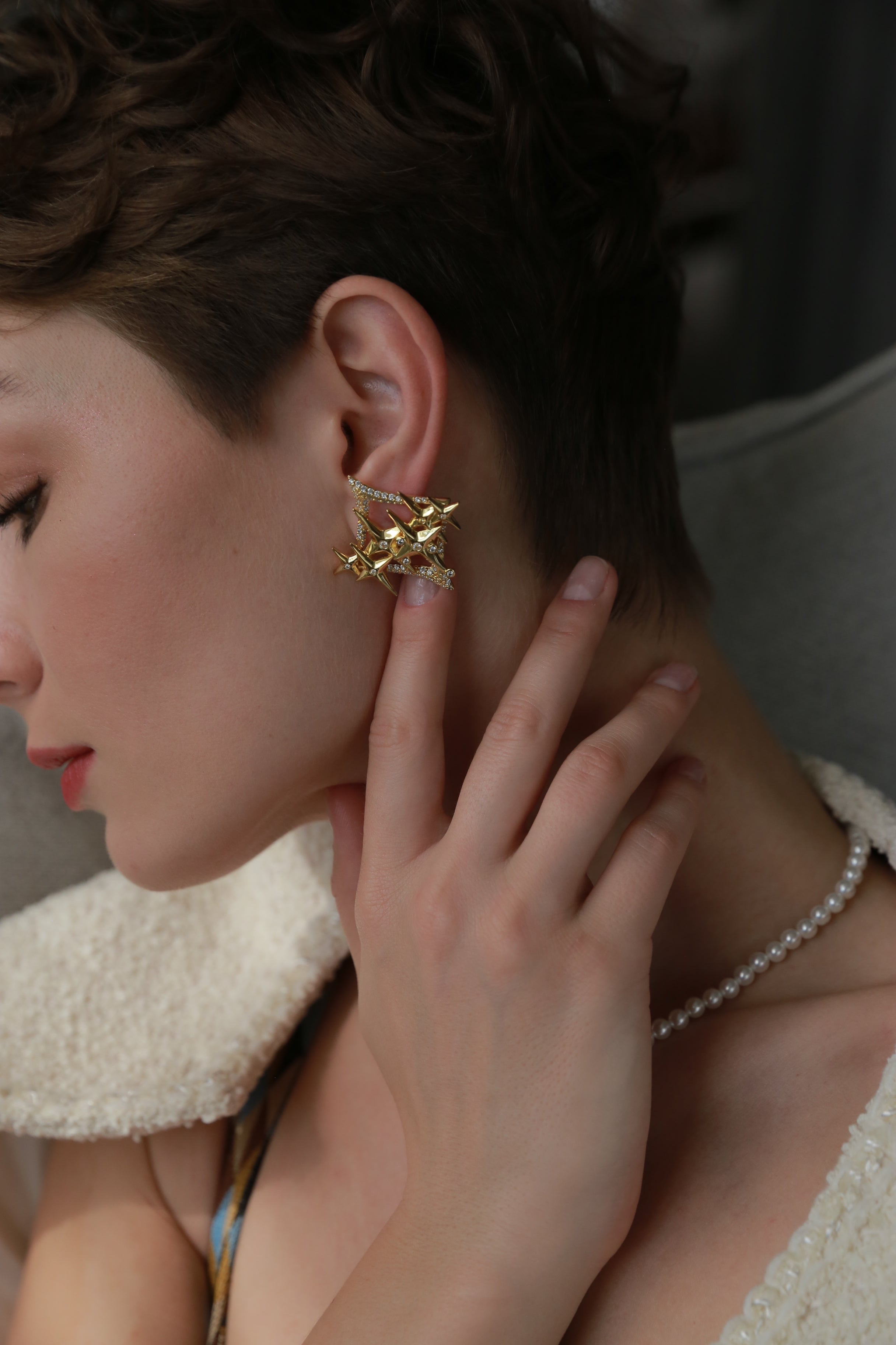 Golden Starry Earrings
