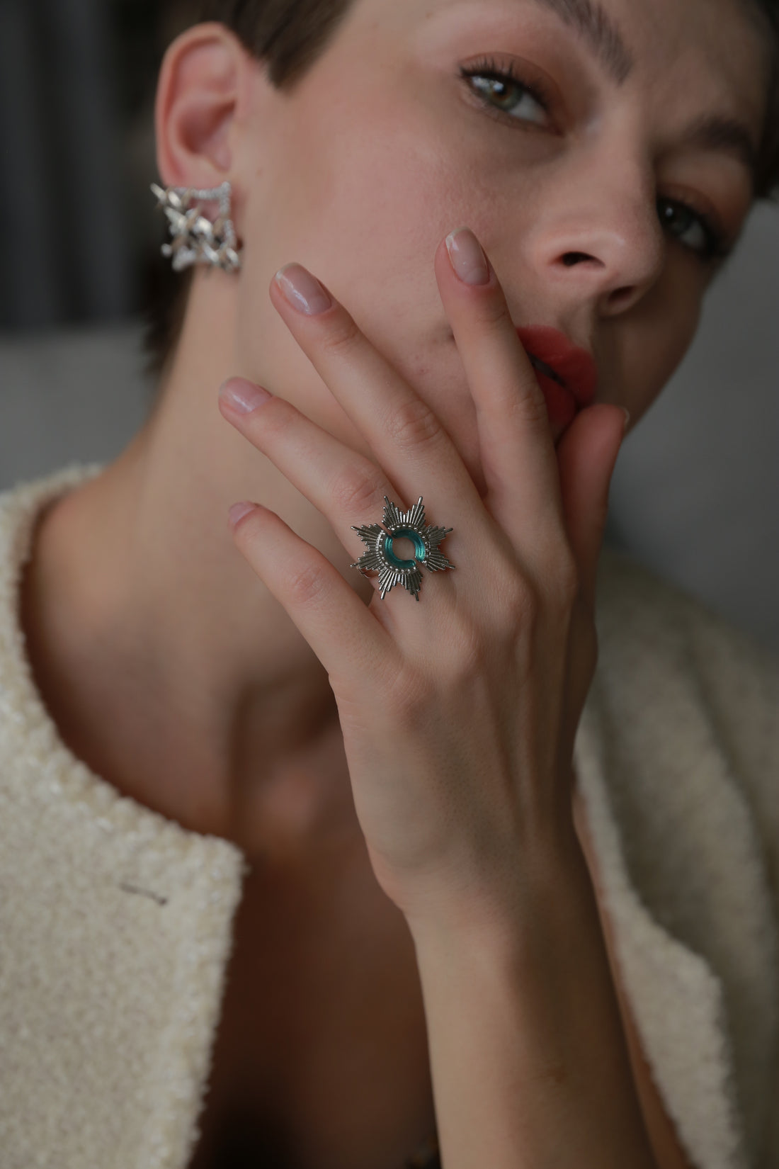 Blue Dandelion Ring