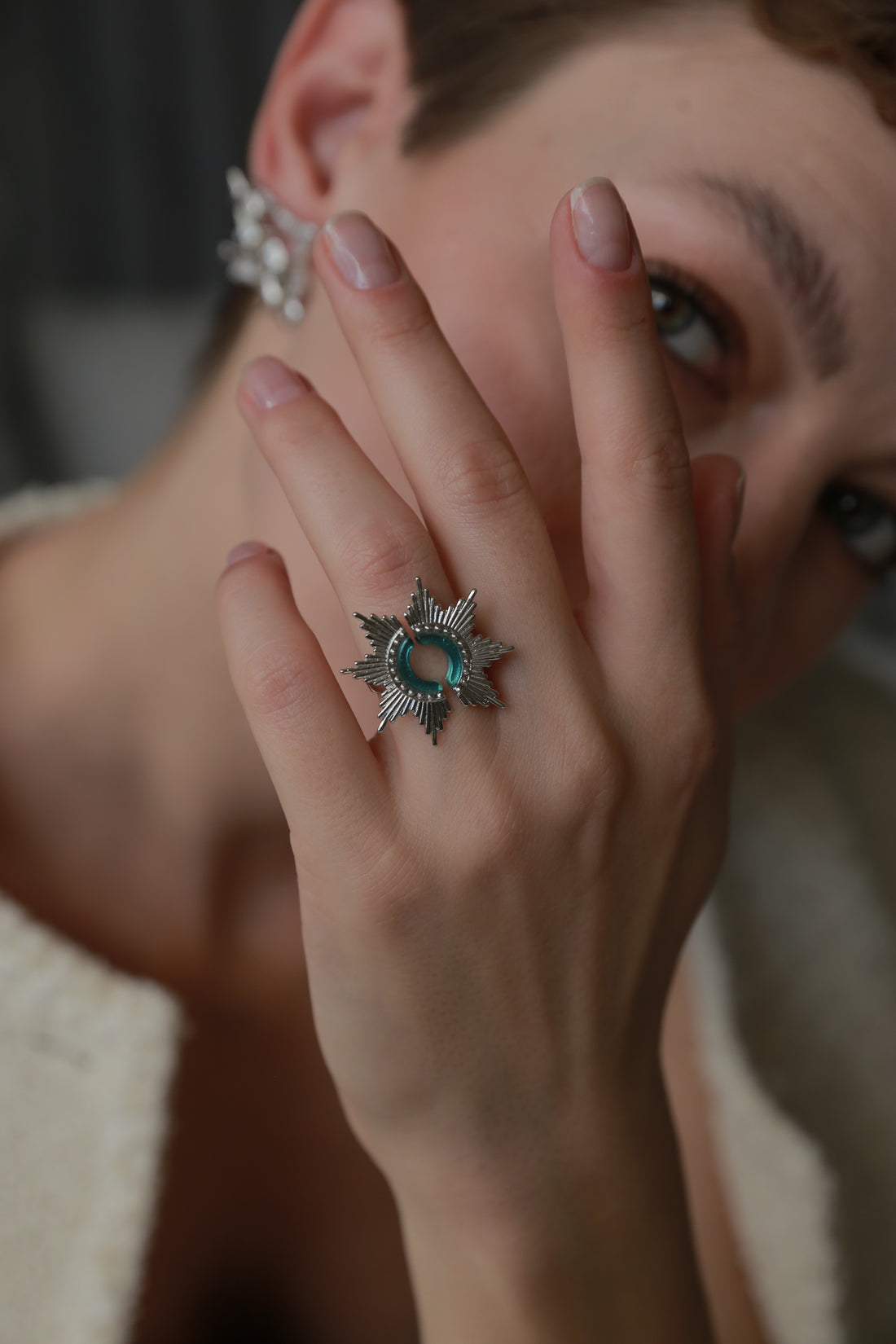 Blue Dandelion Ring