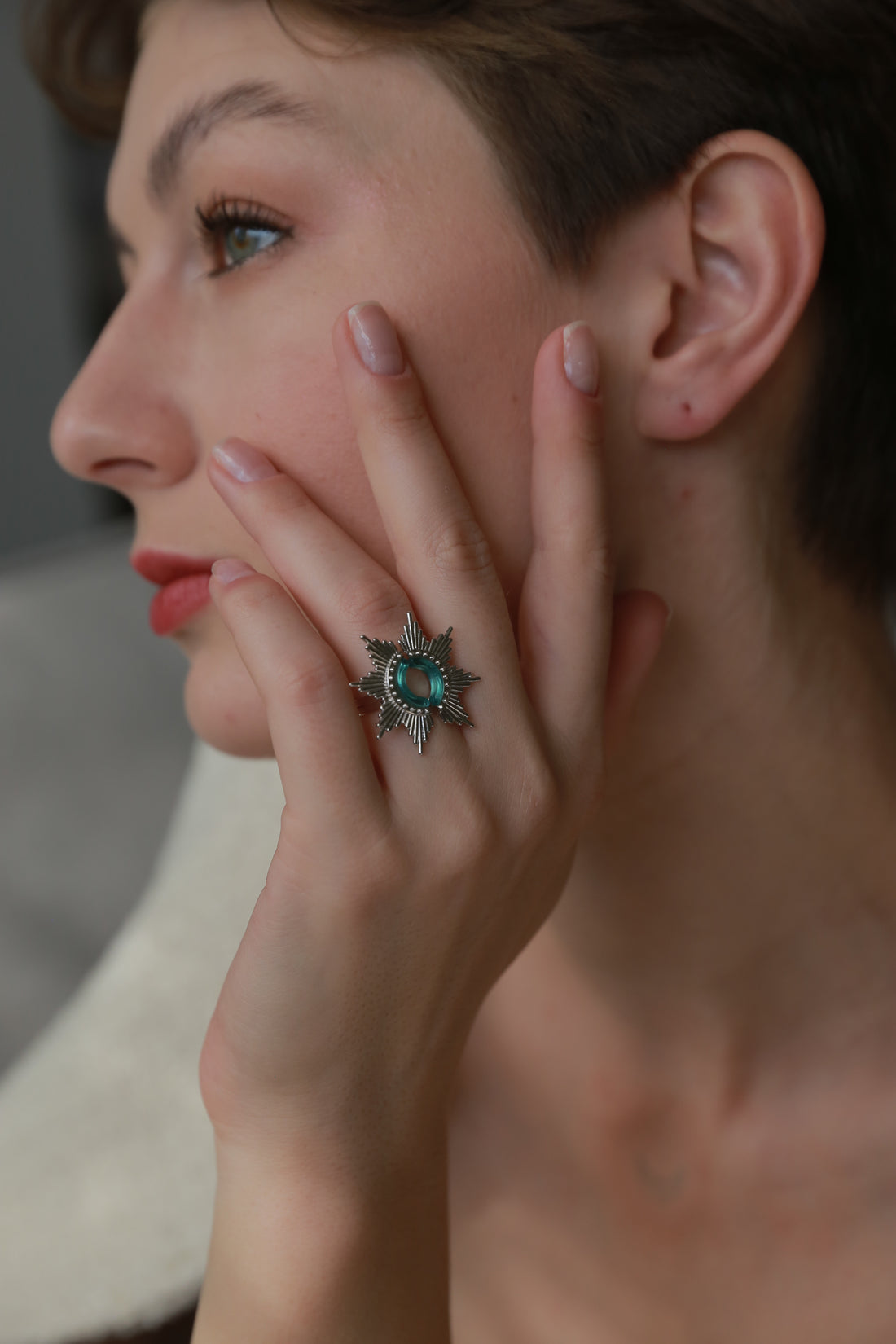 Blue Dandelion Ring