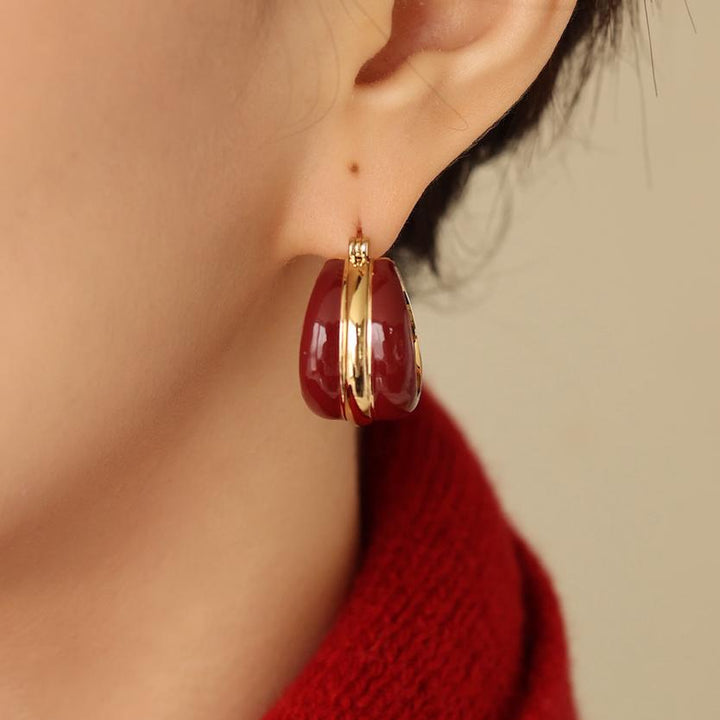 Ostuni Red Hoops Earrings